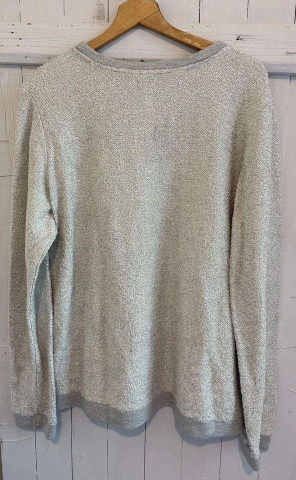 Suéter Dolan Left Coast Anthropologie Talla XL Plateado Metálico Glamour Mezcla Algodón Foto 3 de 4