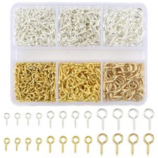 Eye Pin Hooks Screw, 720Pcs 2 Colors Small Metal Eyelet Mini Eye Screw Pin Pe...