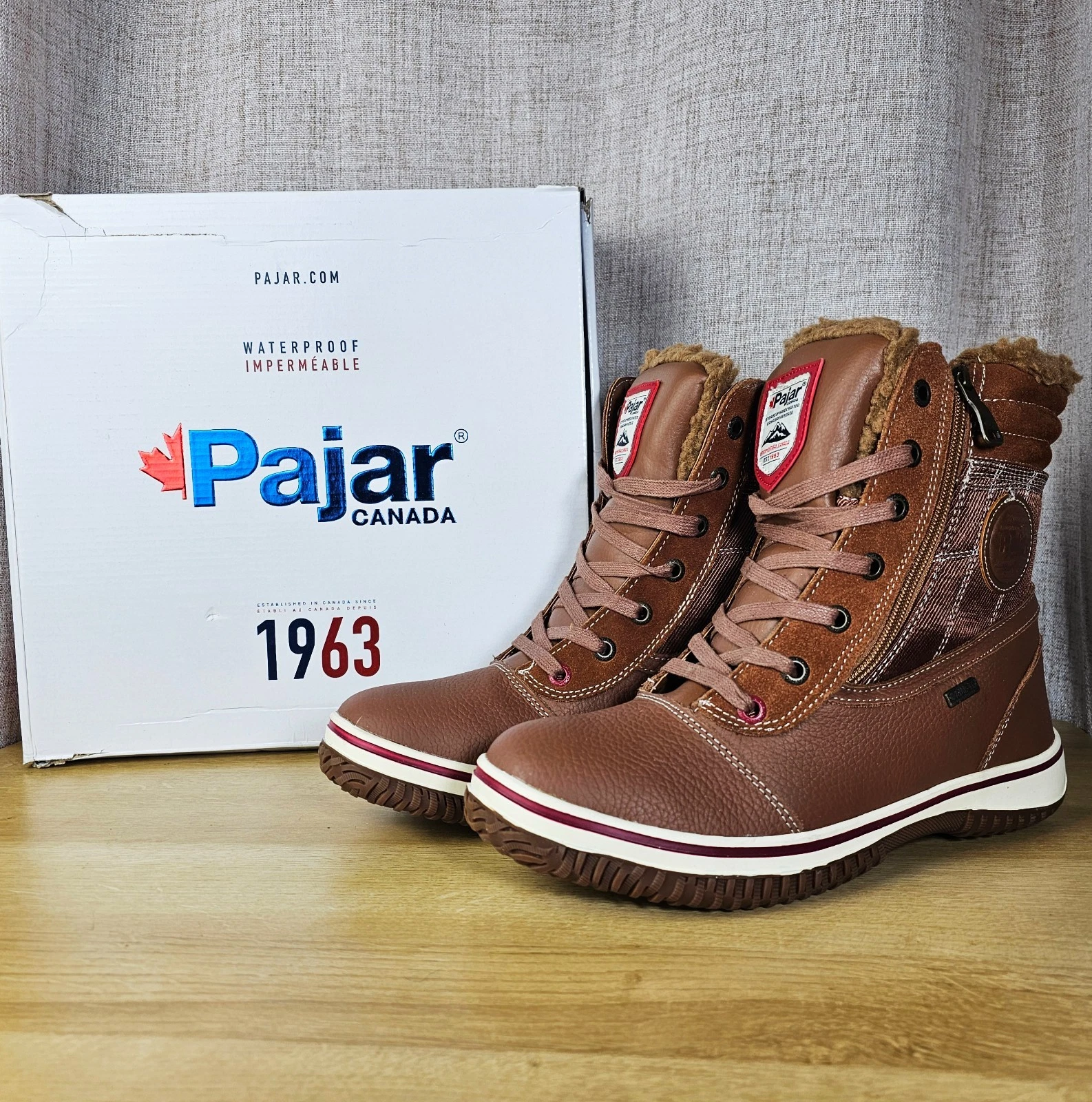 Pajar Canada Mens 10-10.5 Tour Snow Boots Brown Congac Rated -22°f / 30°c NIB