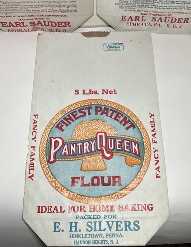VTG Flour Bag Sacks 5 LBS 3 Pcs Quail Birds Ephemera Pennsylvania NJ 14-3/4” - Imagen 8 de 24