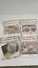 Vtg Merri Mac Christmas Ornament Kits Lot of 4 Angels Snowflakes Hearts