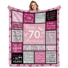 70th Birthday Gifts For Women 70 Year Old Blanket Decorations 50x60 Inch