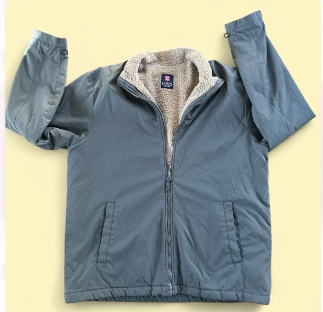 Chaps Sherpa-Lined Full Zip Jacket – Size Large