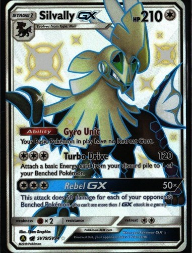 Silvally GX Shiny Holo Rare Hidden Fates Shiny Vault SV79/SV94 Colorless Pokemon
