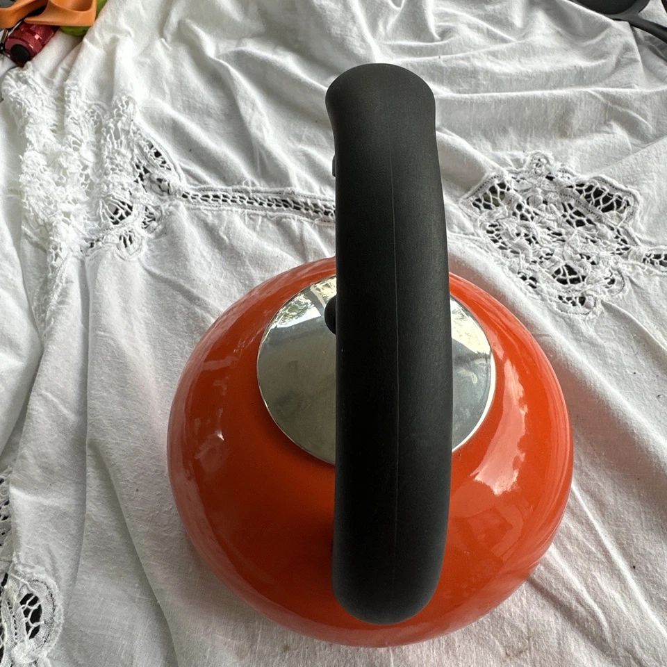 Rachael Ray 1,5 кварты оранжевый эмаль свистящий чайник крюк ручки красивый - Изображение 4 из 4