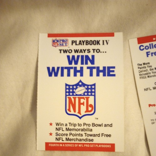1990 Pro Set "Playbook" Promo IV Instant Win Pro Bowl Oddball Football NFL Card