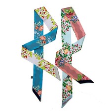 Silk Purse Scarf Handbags 2 PCS Head Hair Ribbon Fashion Skinny Long Neckerchief