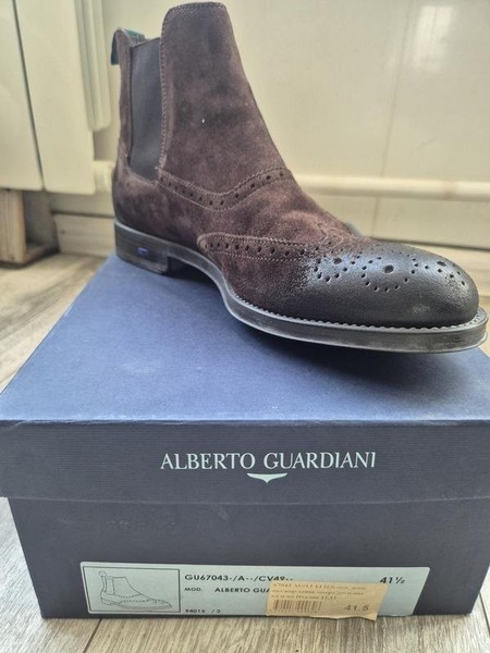 Men Alberto Guardiani Boots Brown Suede 41.5