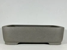 Preowned Japanese Tokoname Rectangular Bonsai Pot Seizan- 13” By 9.25”