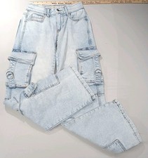 LOVE TRENDS Baggy Cargo Jeans Juniors 3 Mid Rise Straight Leg
