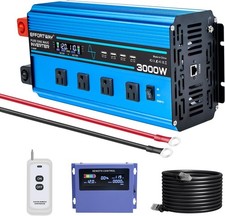 3000W 6000W 12V to 120V Pure Sine Wave Power Inverter 4USB  2 Remote Control
