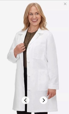 Meta Women s White Medical Lab Coat Size 10 38in Cotton MPN 763-011