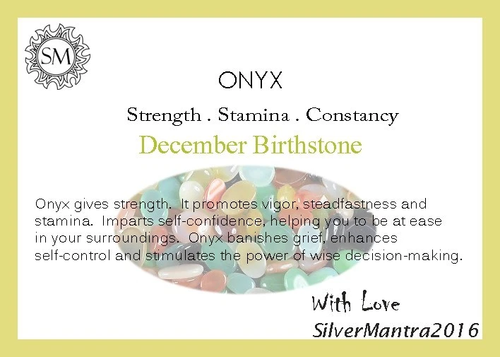 Argento Sterling Ovale Naturale Onice Cocktail Agosto Mamma Nuovo Anello Misura - Immagine 3 di 4