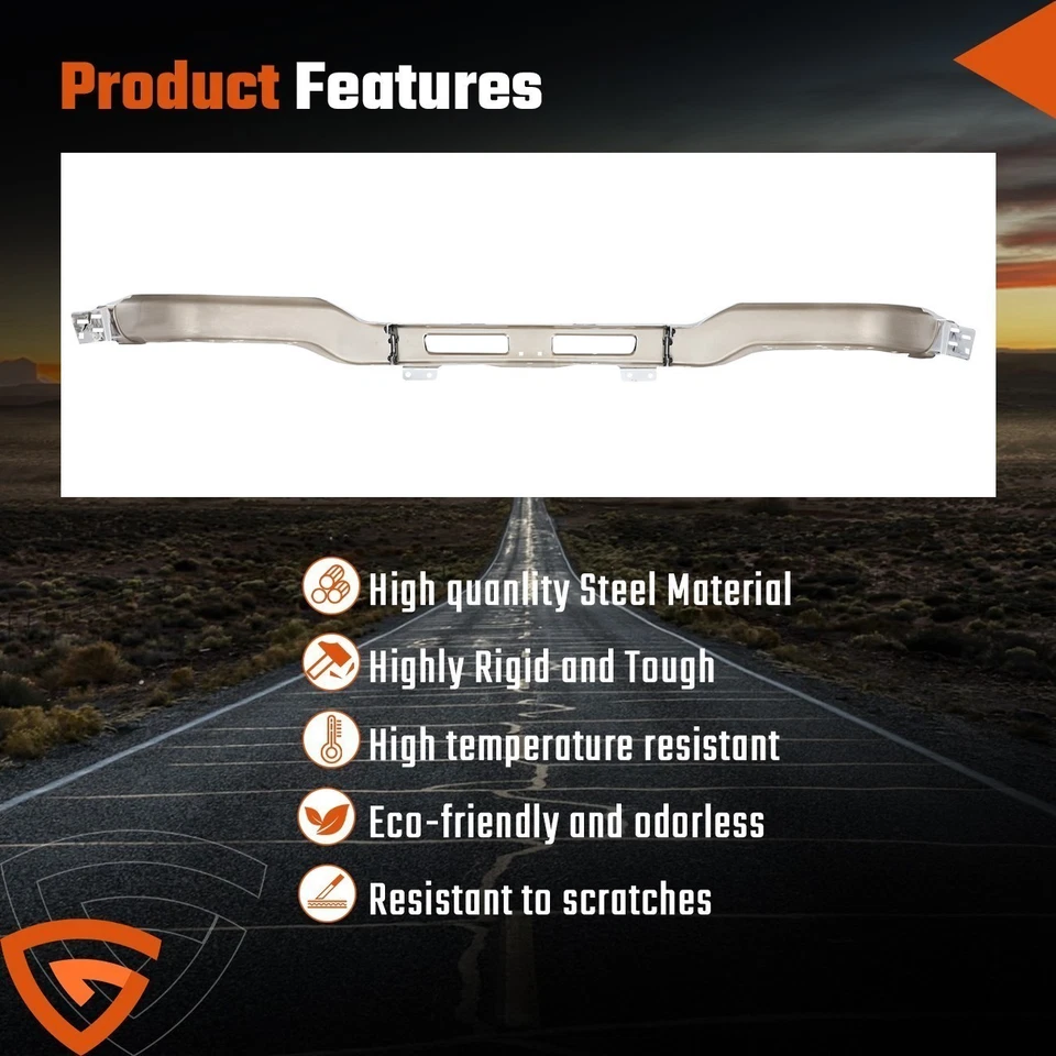 Front Bumper Face Bar For 2003-2006 GMC Sierra 1500 3500 Chrome Steel 15098990 - Image 4 of 4