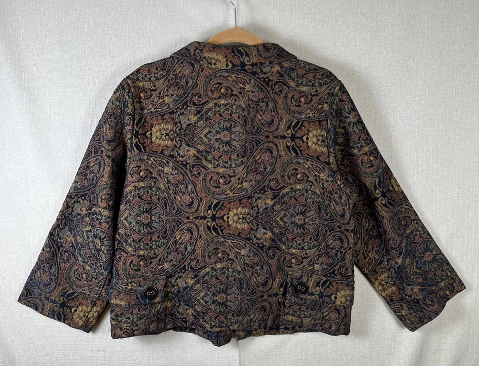 Chaqueta Blazer De Colección Habitat Clothes Live In Tapiz Paisley Floral Talla Grande EE. UU. Foto 3 de 4