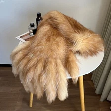 Women's Winter Warm Real Fur Scarf Collar Dinner Party Long Tassels Scarves