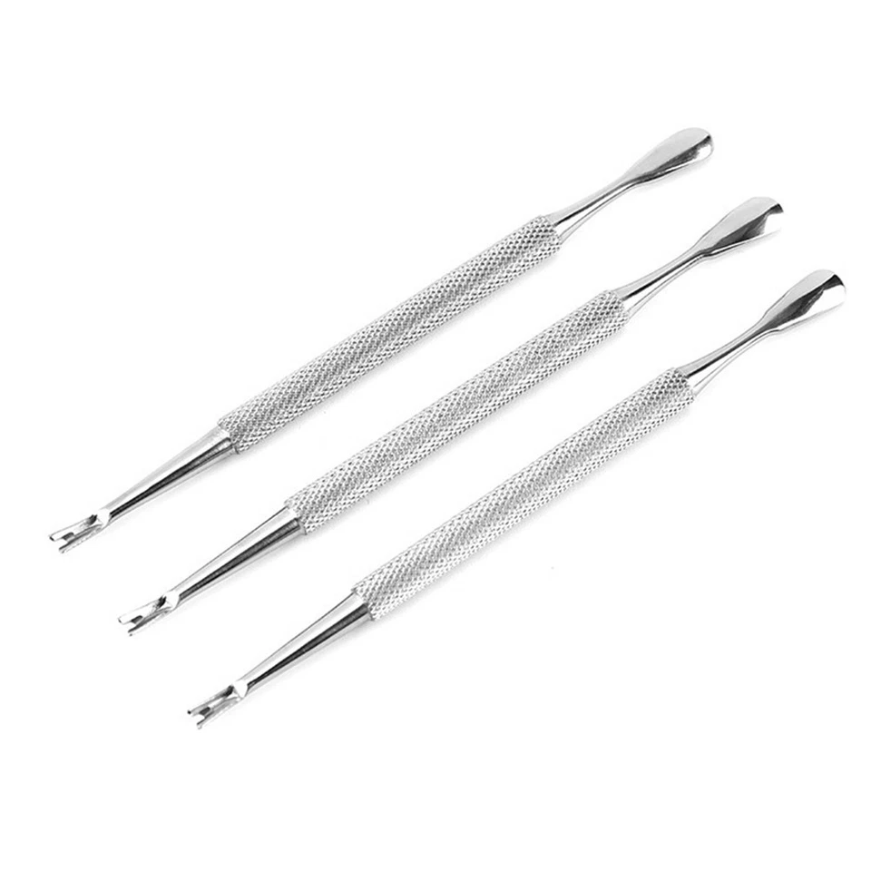 2 pezzi di rimozione delle cuticole in acciaio inossidabile argento strumento - Immagine 2 di 4
