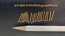Vintage NOS,#0 Solid Brass Machine Screws With Slotted Flat Head +Nuts