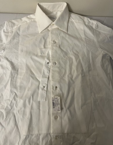 NWT Ermemegildo Zegna Piqué Bib Tuxedo Shirt 38EU/15US $595.00 *2023-24 Style* - Picture 9 of 24
