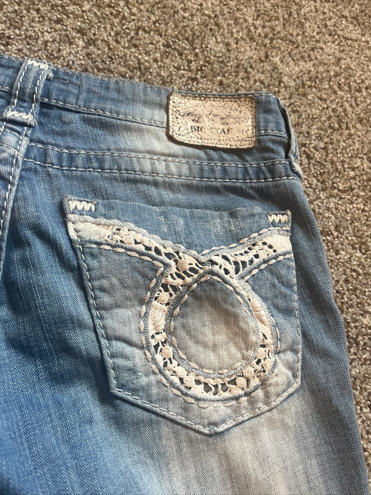 Big Star Jeans Womens 30 Liv Thick Stitch Distressed Denim Raw Hem 32 X 23 - View 18