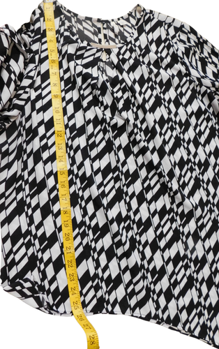 Cato Pullover Blouse-Silver Accent At Neckline-XL Split Long Sleeve - Picture 10 of 12