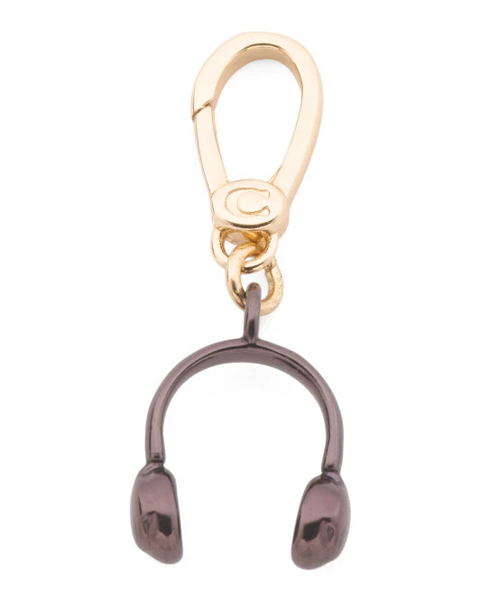 COACH Cuffie da Collezione Oro Viola Bronzo Bicolore Designer Ciondolo Charm