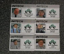 6 Initech Novelty IDs MADE ON METAL/ALUMINUM
