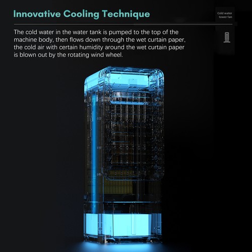 Portable Air Conditioner Cooling Fan Evaporative Air Cooler 3 Speeds Timer L1I6 - Picture 11 of 12