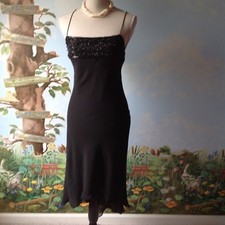 Express Woman Spaghetti Strap Black High Low Beaded Junior  Dress Size 5/6