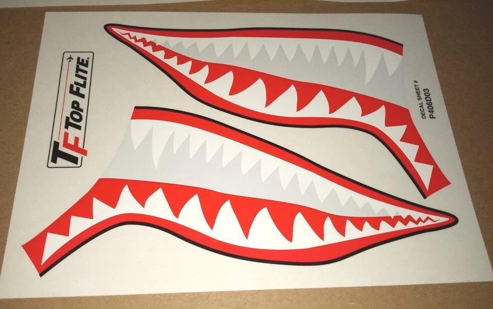 Top Flite P-40E Warhawk Gold Edition 60 Tamaño RC Modelo Avión Calcomanías Fabricantes de Equipo Original ¡Nuevo! Foto 2 de 4