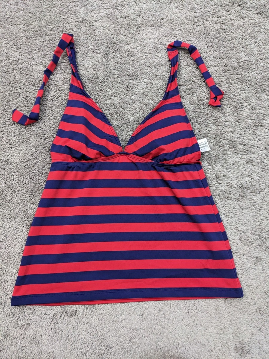 Mossimo Bikini Top Womens Small Red Blue Tankini