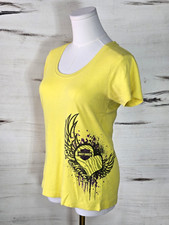 Harley Davidson Top Womens Vintage Short Sleeve Size Medium Yellow Made In USA