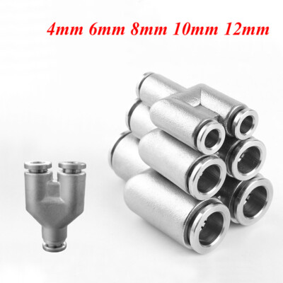 Pneumatic Wye 4-12mm Push-in Fittings Tube Hose Connector A2 304 Stainless Steel