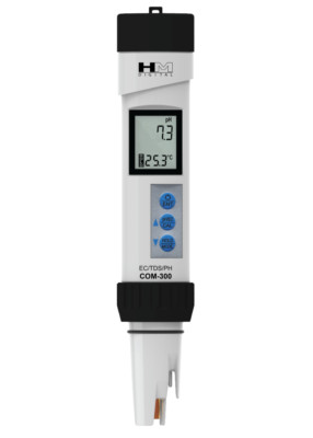 HM Digital COM-300 Waterproof Professional Series pH/EC/TDS Temp Meter