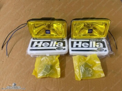 2x HELLA Comet 450 Yellow Lens H3 12V Driving Light Lamp Part 4x4