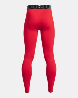 UNDER ARMOUR Boy's YOUTH LARGE Fitted COLDGEAR Leggings Brand New Red  1366374 | eBay