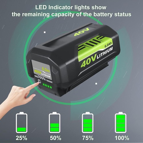 8000mAh Battery For Ryobi 40V Lithium OP40602 OP4050 OP4026A With LED or Charger - Picture 8 of 29