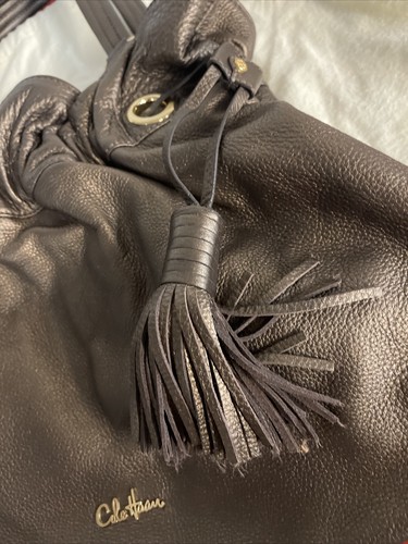 Cole Haan metallic brown lEsther Tassel Drawstring Satchel Handbag - Picture 4 of 12
