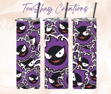 20oz Gastly Tumbler Stainless Steel With Lid And Straw