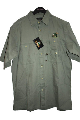Men's RedHead Brand Shirt Green Short Sleeve  Button Down sz L UNWORN