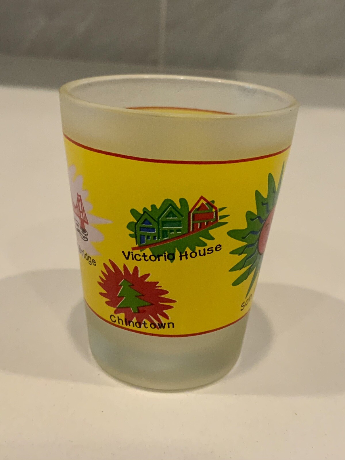 Vintage Yellow Multicolor San Francisco shot glass eBay