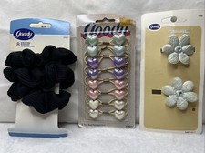 Mixed Lot Vintage Goody Hair Accessories Scrunchie Barrette Heart Knocker Ball