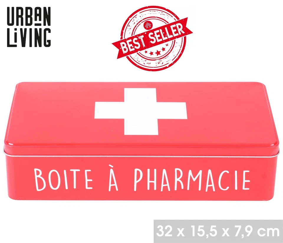 ERSTE HILFE KASTEN "BOITE Á PHARMACIE" VERBANDKASTEN HAUSAPOTHEKE METALL BOX NEU - Bild 1 von 1