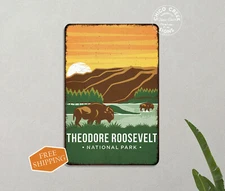 Theodore Roosevelt National Park Sign Rustic Wall Decor Cabin Camp 108120086039