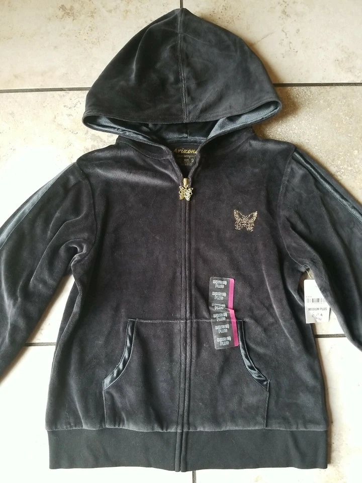 Camisa con Capucha Arizona Plus Niñas Manga Larga Terciopelo Negro Talla M  Foto 3 de 4