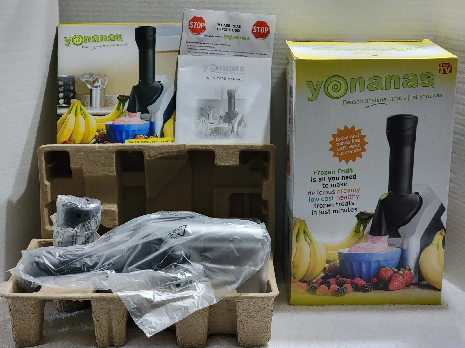 NEW YONANAS HEALTHY FROZEN FRUIT DESSERT MAKER MACHINE JUST LIKE SOFT SERVE