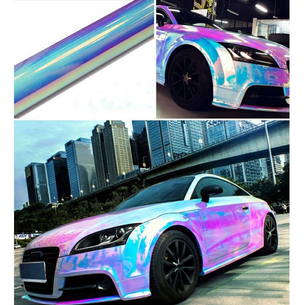 24x 53 Holographic Rainbow Neo Chrome Car Vinyl Wrap Film Bubble Free  Sticker