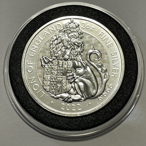 2022 Lion Of England Coin 2 Troy Oz .999 Fine Pure Silver Round Medal Collectibl - Picture 6 of 13
