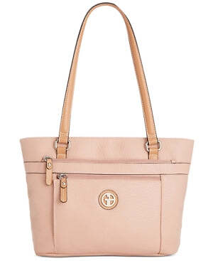 Giani Bernini Pebble Tote Bag - Blush/Silver - Stylish & Spacious - Size: Medium