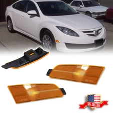 Amber Lens Front Bumper Side Marker Reflector Lights Lamps For 2009-2013 Mazda 6